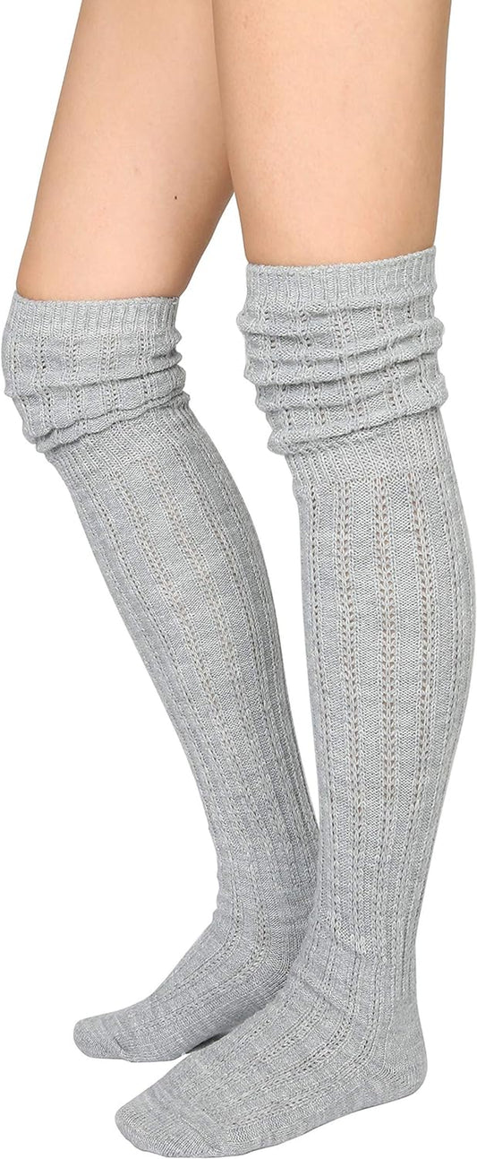 Winter Slouch Top over the Knee High Knit Boot Socks
